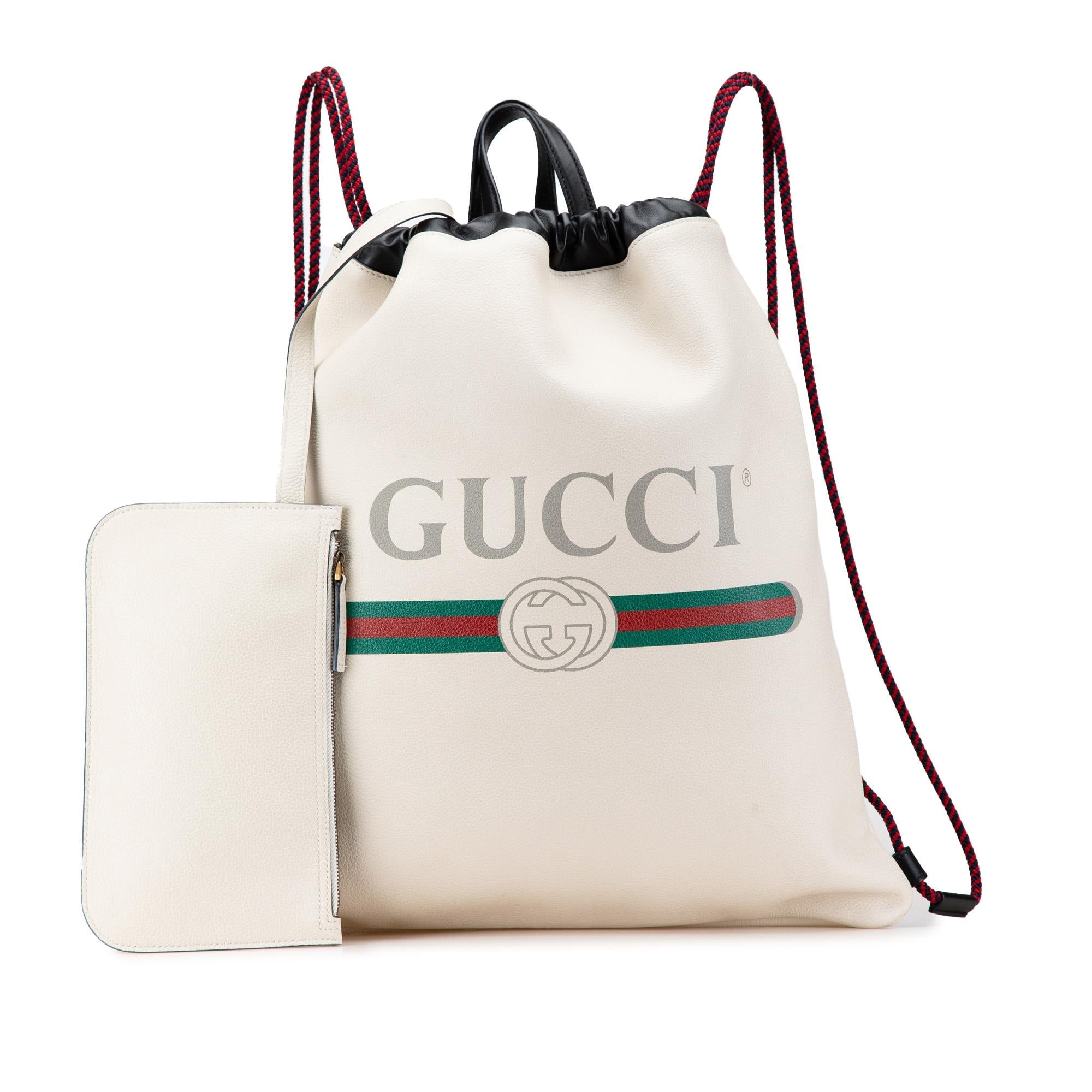 Gucci Gucci Logo Leather Backpack