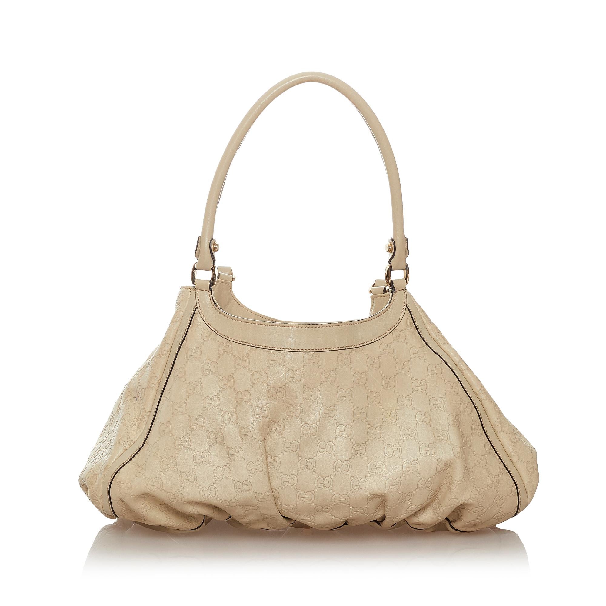 Gucci Guccissima Abbey D-ring Leather Shoulder Bag (SHG-27257)