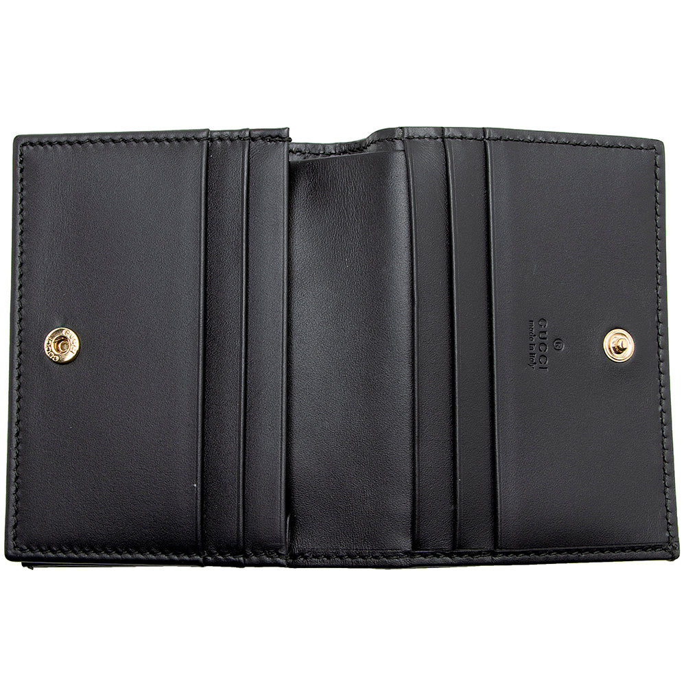 Gucci Guccissima Bee Embossed Leather Card Case (SHF-17231)