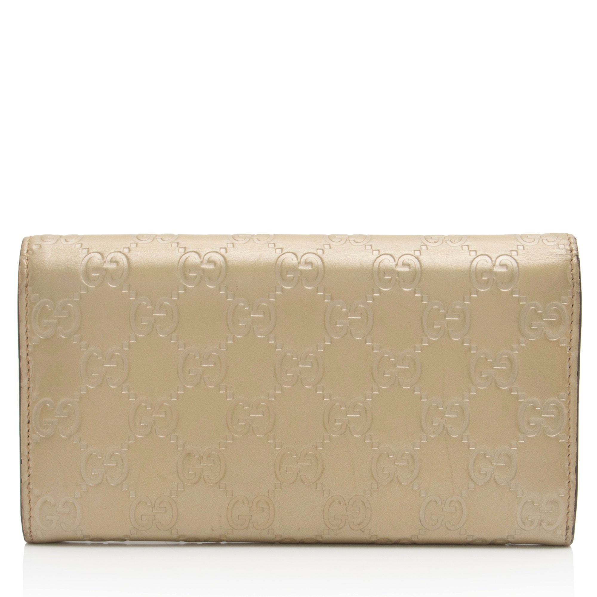 Gucci Guccissima Leather Bow Signature Continental Wallet