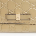 Gucci Guccissima Leather Bow Signature Continental Wallet