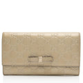 Gucci Guccissima Leather Bow Signature Continental Wallet