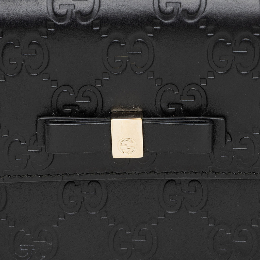 Gucci Guccissima Bow Signature French Wallet