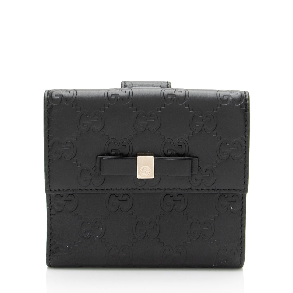 Gucci Guccissima Bow Signature French Wallet