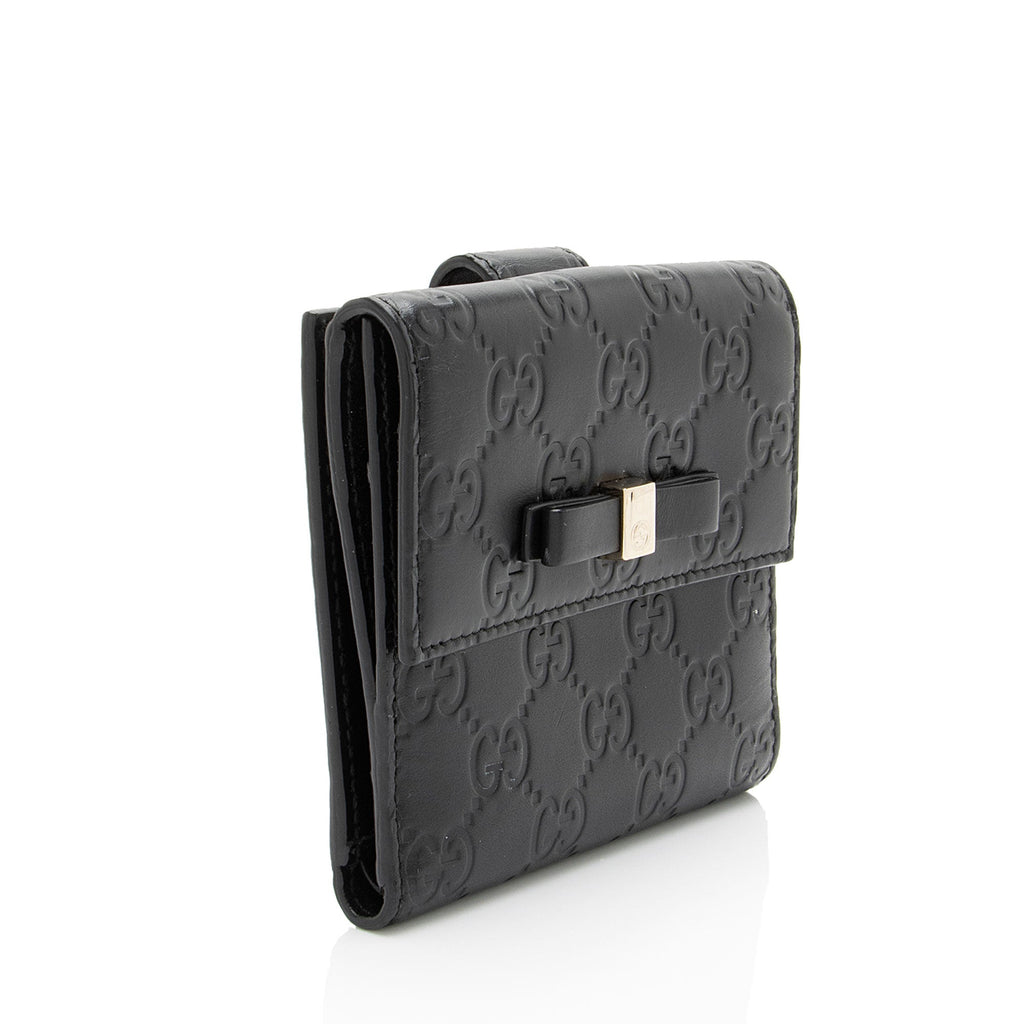 Gucci Guccissima Bow Signature French Wallet