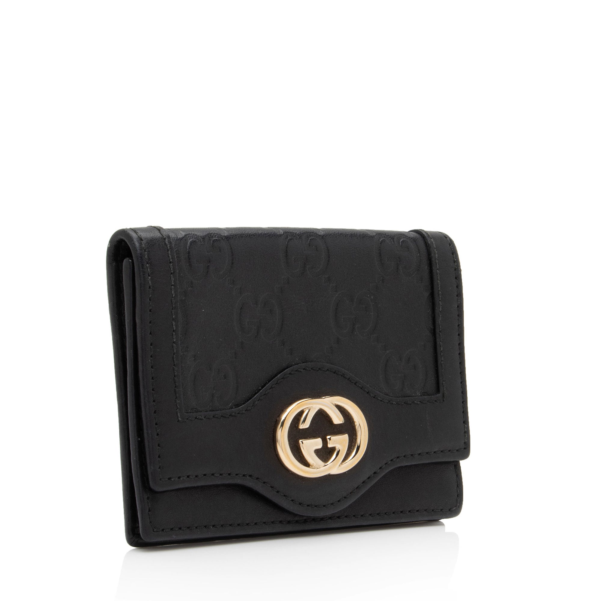 Gucci Guccissima Leather Interlocking G Card Case (SHF-g3aB9I)
