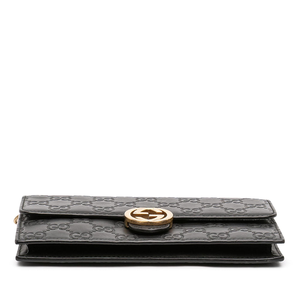 Gucci Guccissima Interlocking G Wallet On Chain
