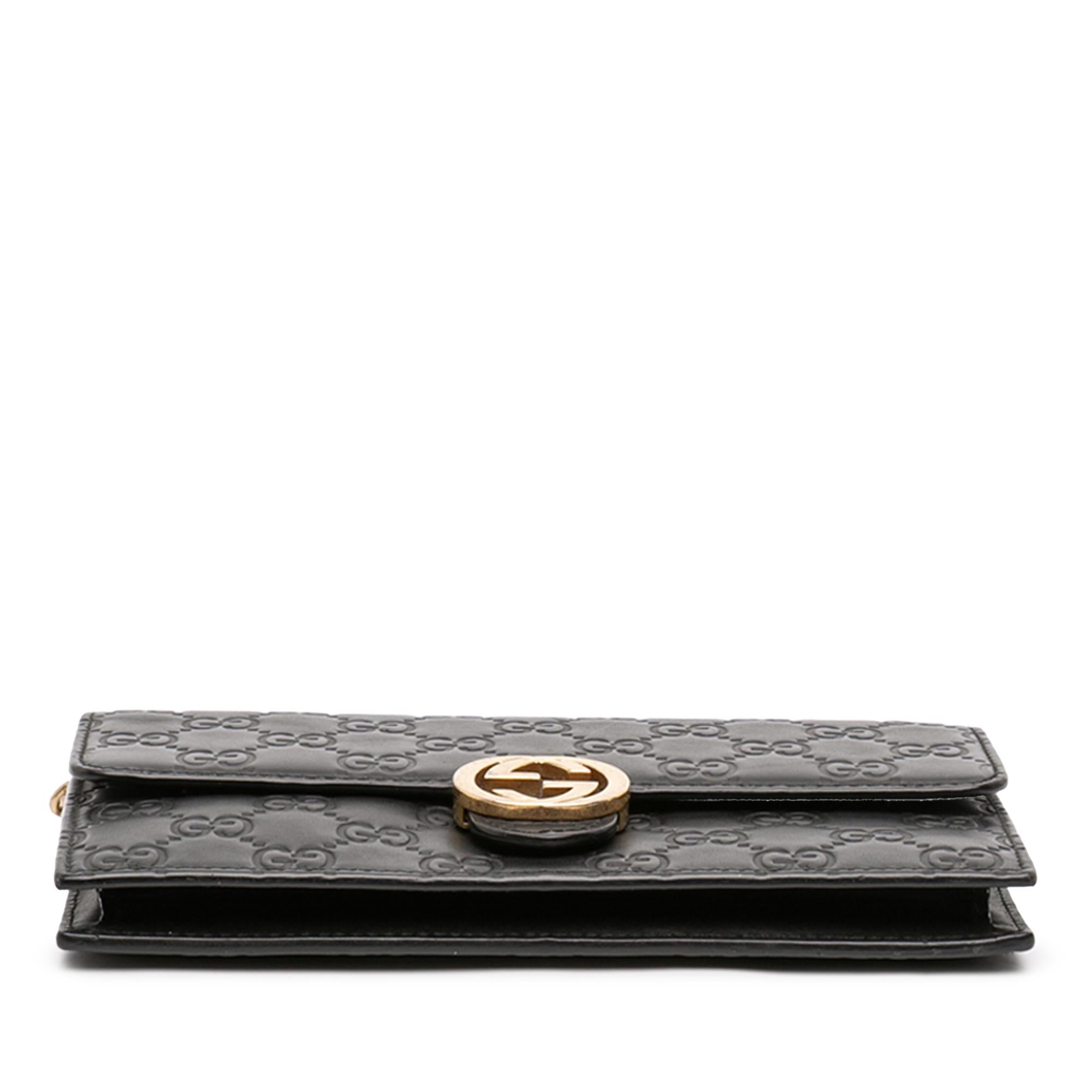 Gucci Guccissima Interlocking G Wallet On Chain