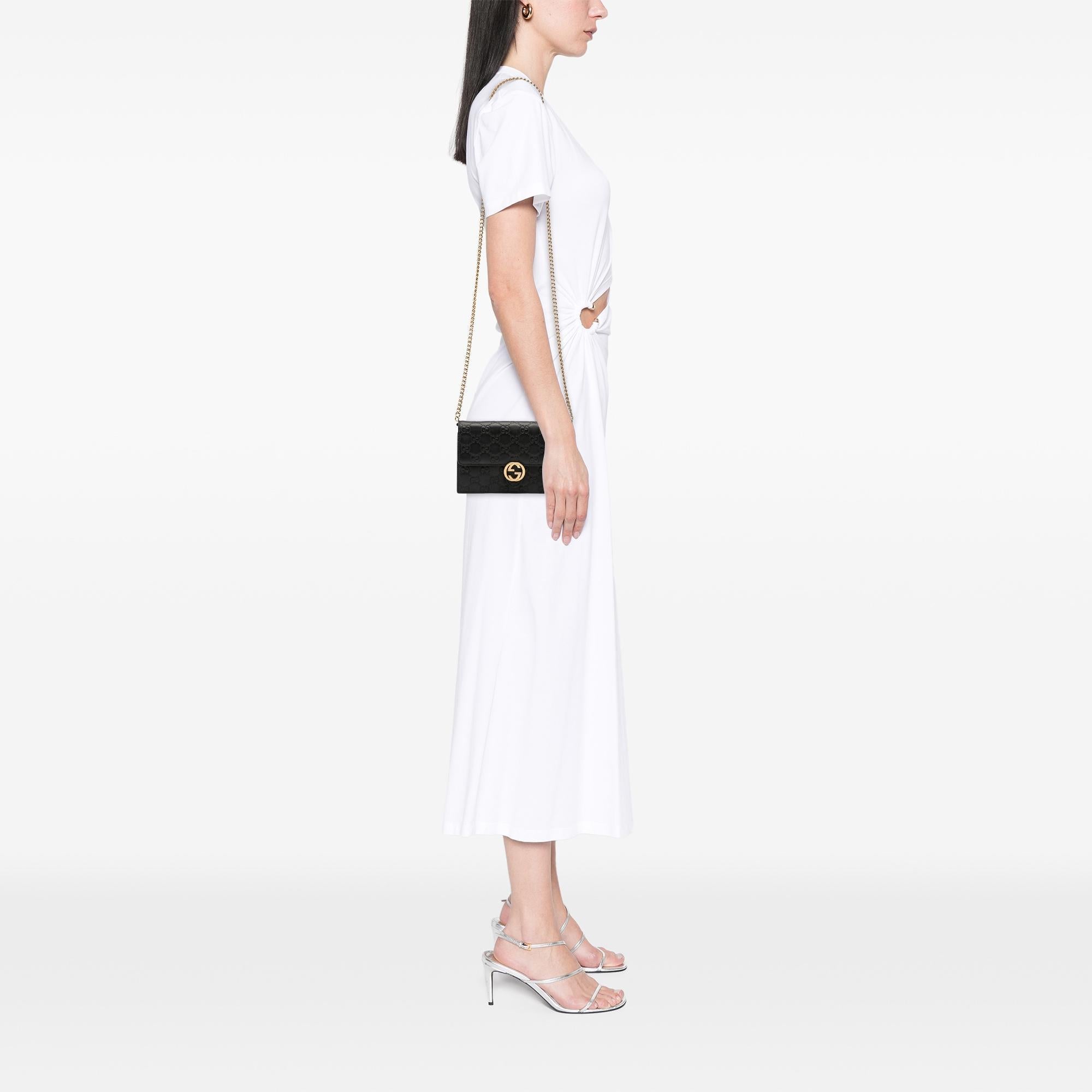 Gucci Guccissima Interlocking G Wallet On Chain
