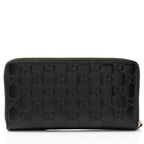 Gucci Guccissima Leather Bow Zip Around Wallet