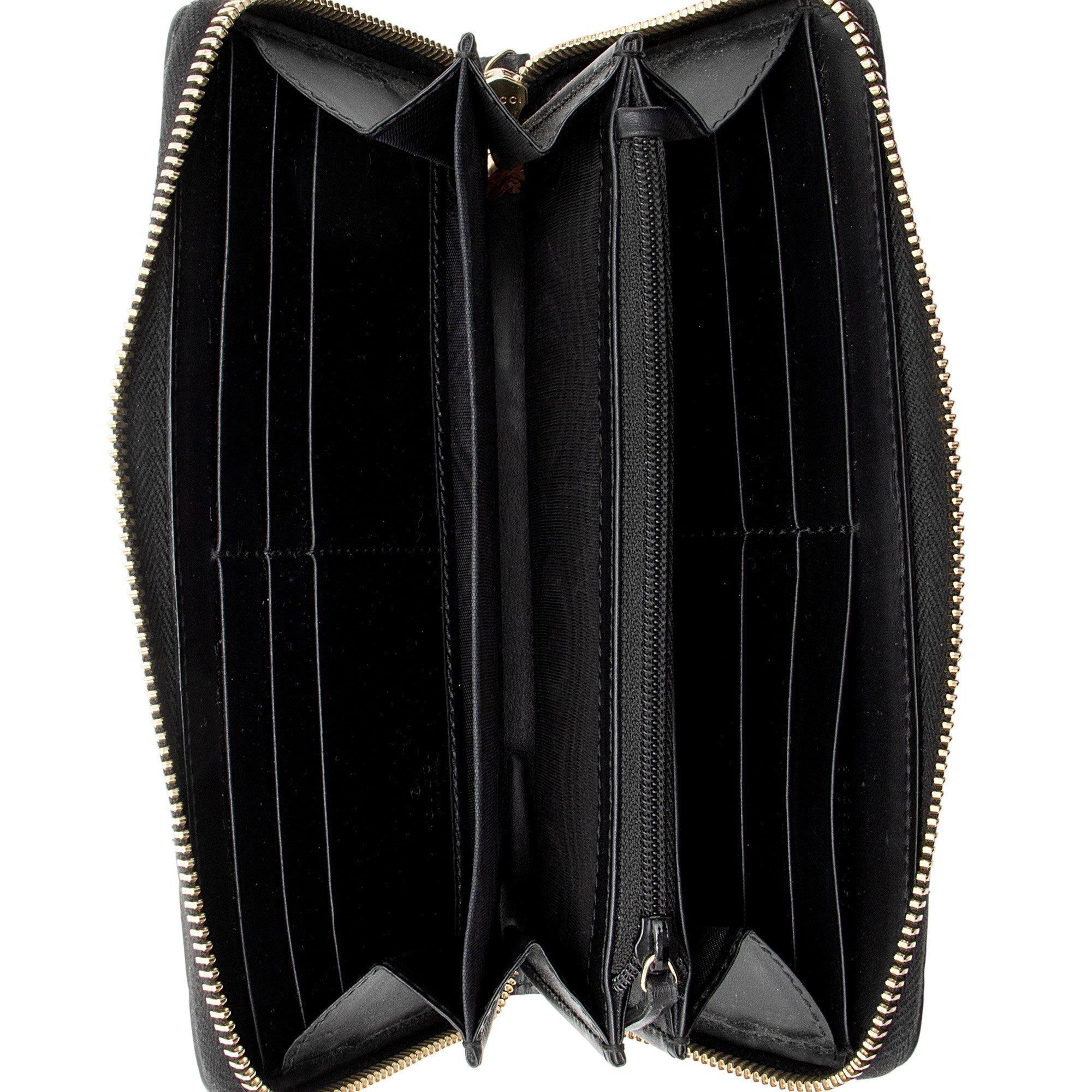 Gucci Guccissima Leather Bow Zip Around Wallet