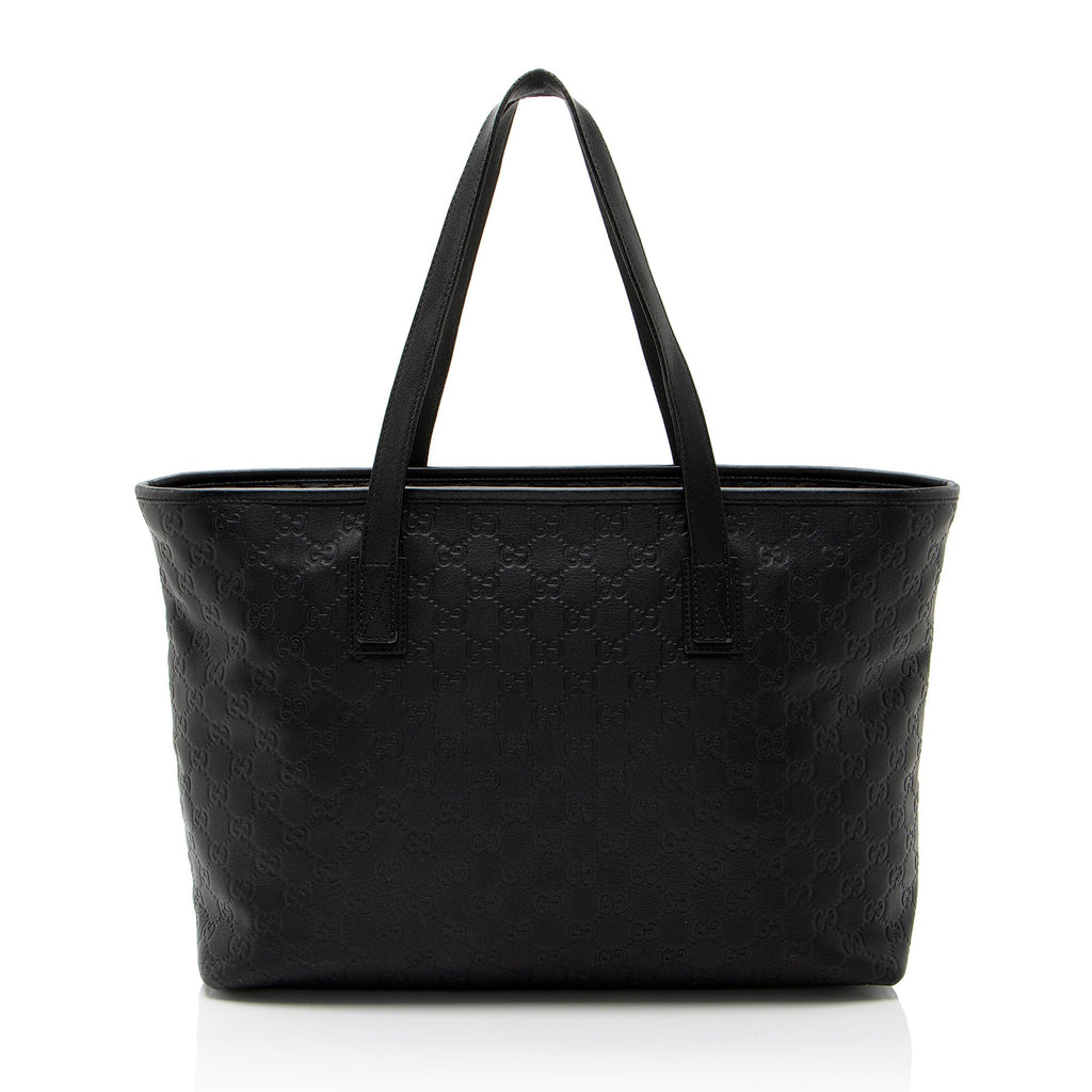Gucci Guccissima Leather Classic Medium Zip Tote (SHF-CnrScb)