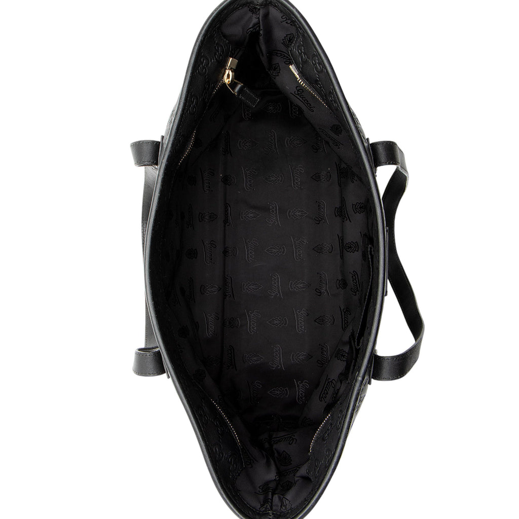 Gucci Guccissima Leather Classic Medium Zip Tote (SHF-CnrScb)