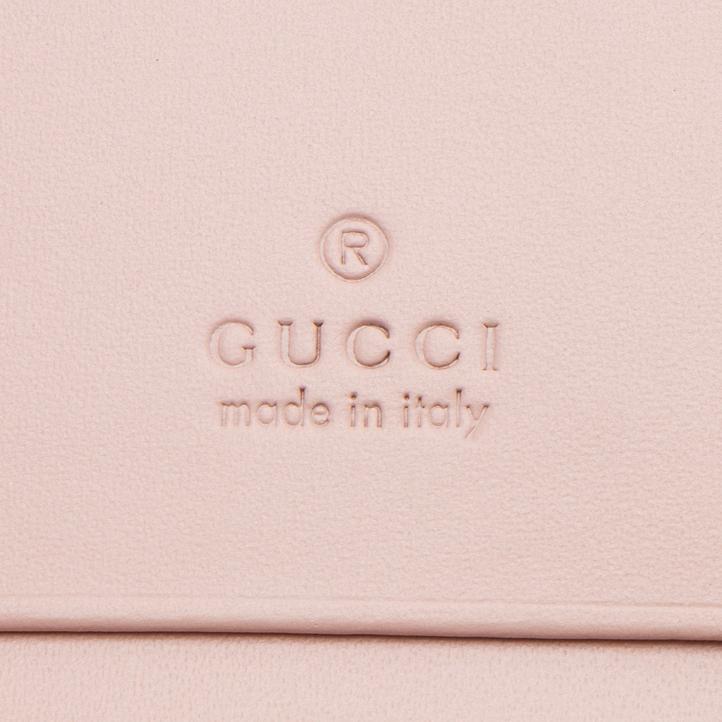 Gucci Guccissima Leather Crystal Cat Card Case (SHF-hencsi)