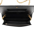Gucci Guccissima Leather Crystal Cat Wallet on Chain