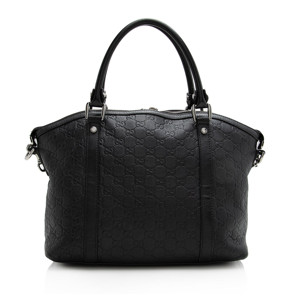 Gucci Guccissima Leather Dome Medium Satchel (SHF-22703)