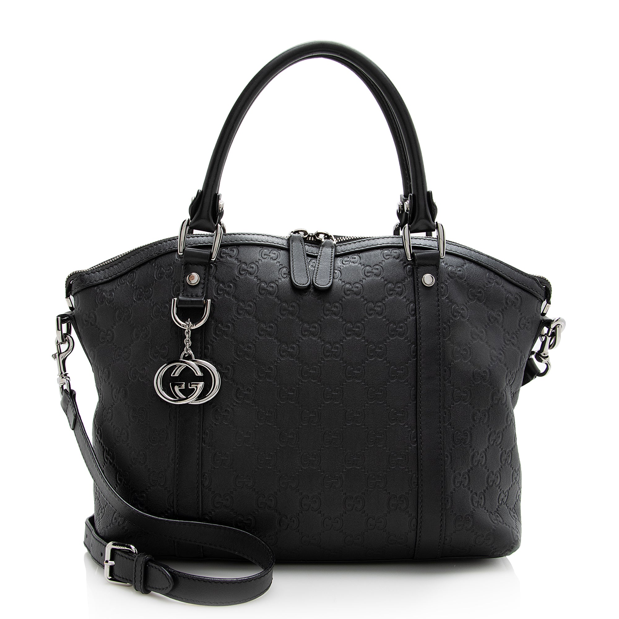 Gucci Guccissima Leather Dome Medium Satchel (SHF-22703)