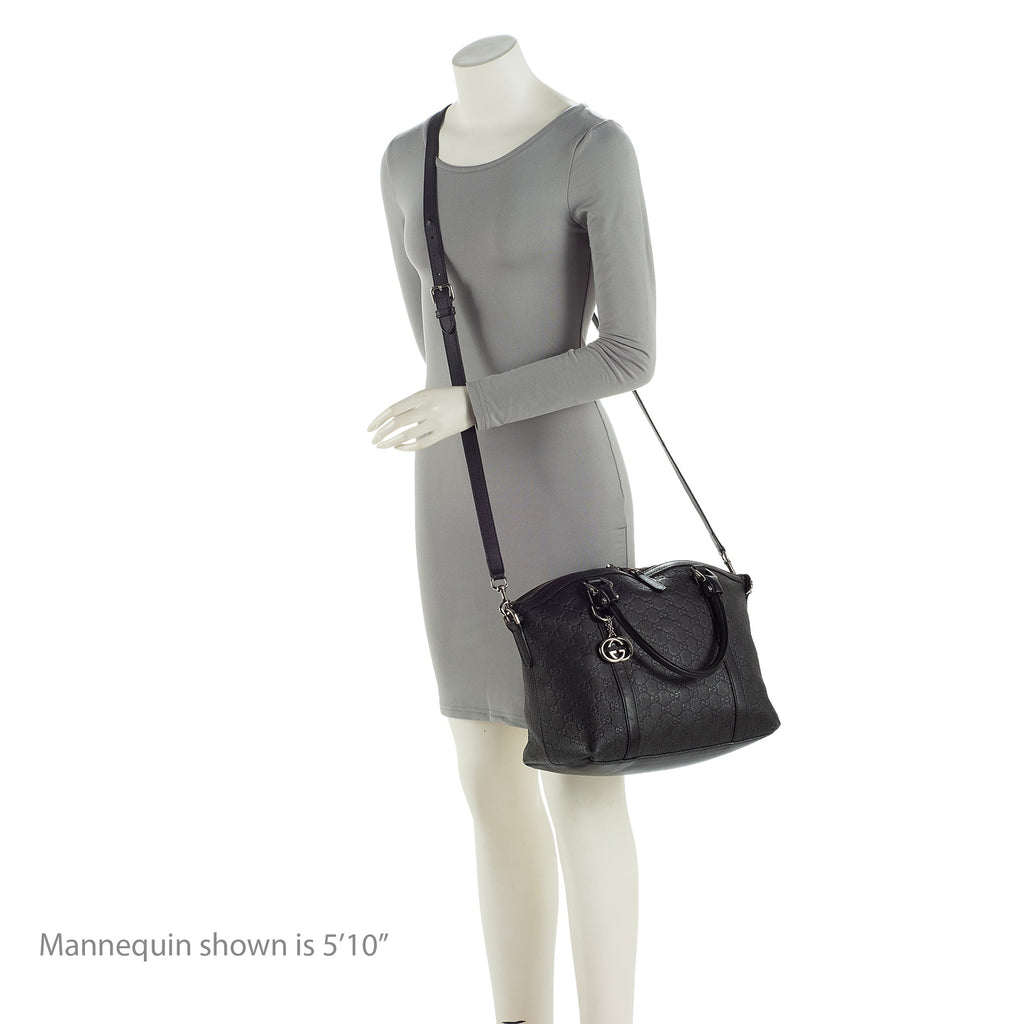 Gucci Guccissima Leather Dome Medium Satchel (SHF-22703)