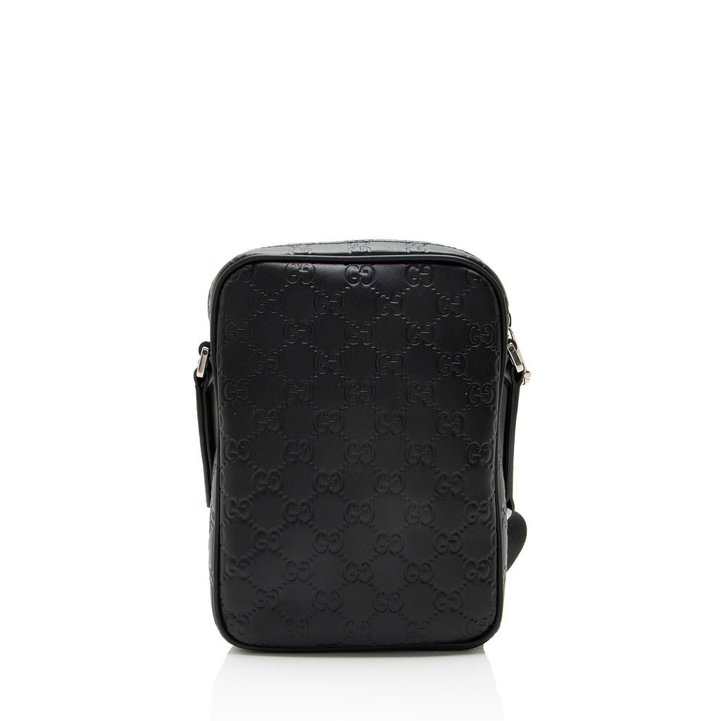 Gucci Guccissima Leather Emblem Small Crossbody
