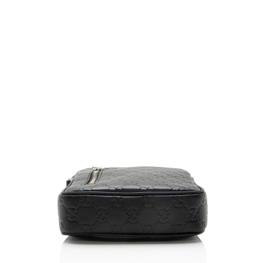 Gucci Guccissima Leather Emblem Small Crossbody