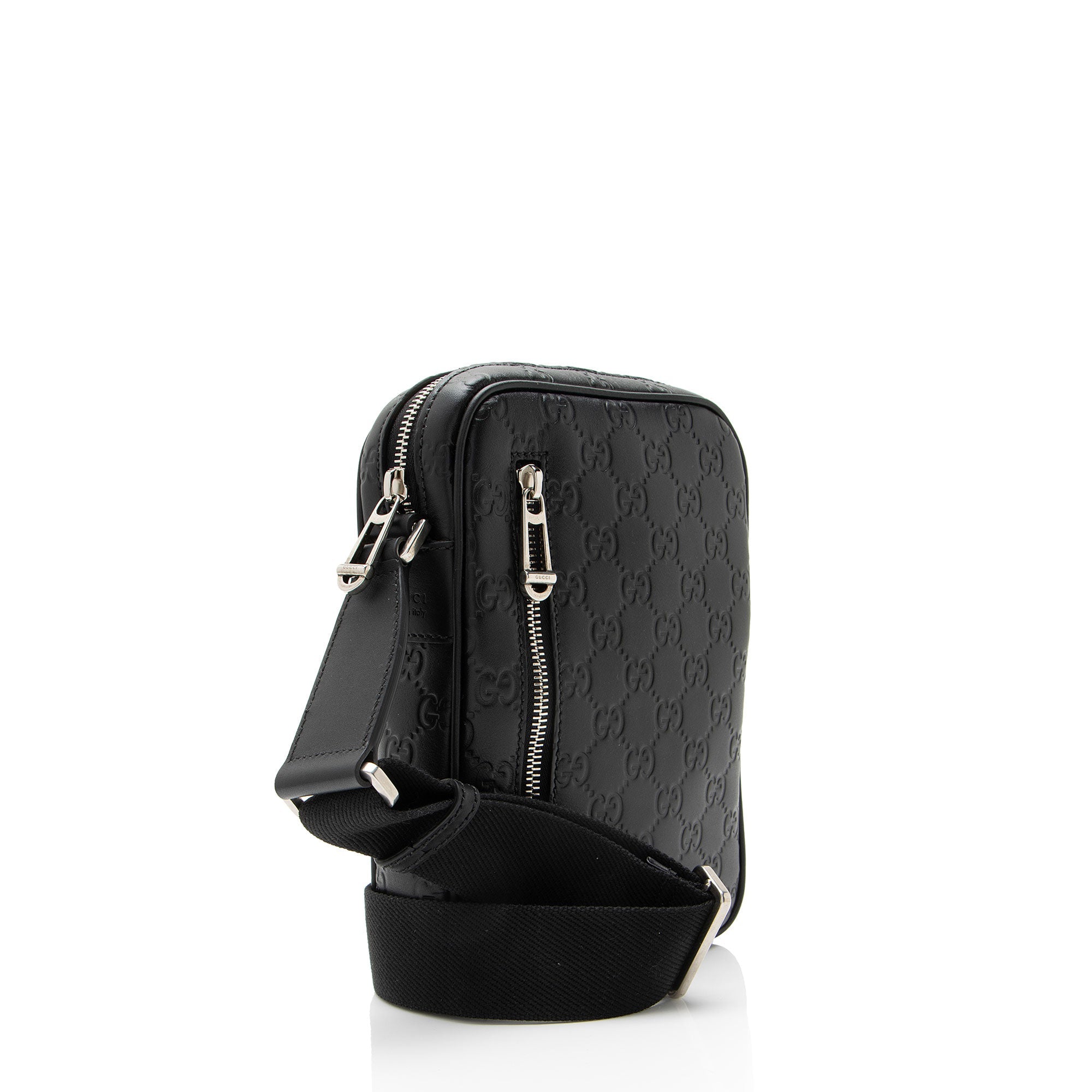 Gucci Guccissima Leather Emblem Small Crossbody