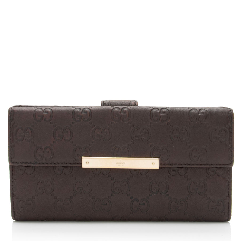 Gucci Guccissima Leather Flap Continental Wallet (SHF-CzGm9w)
