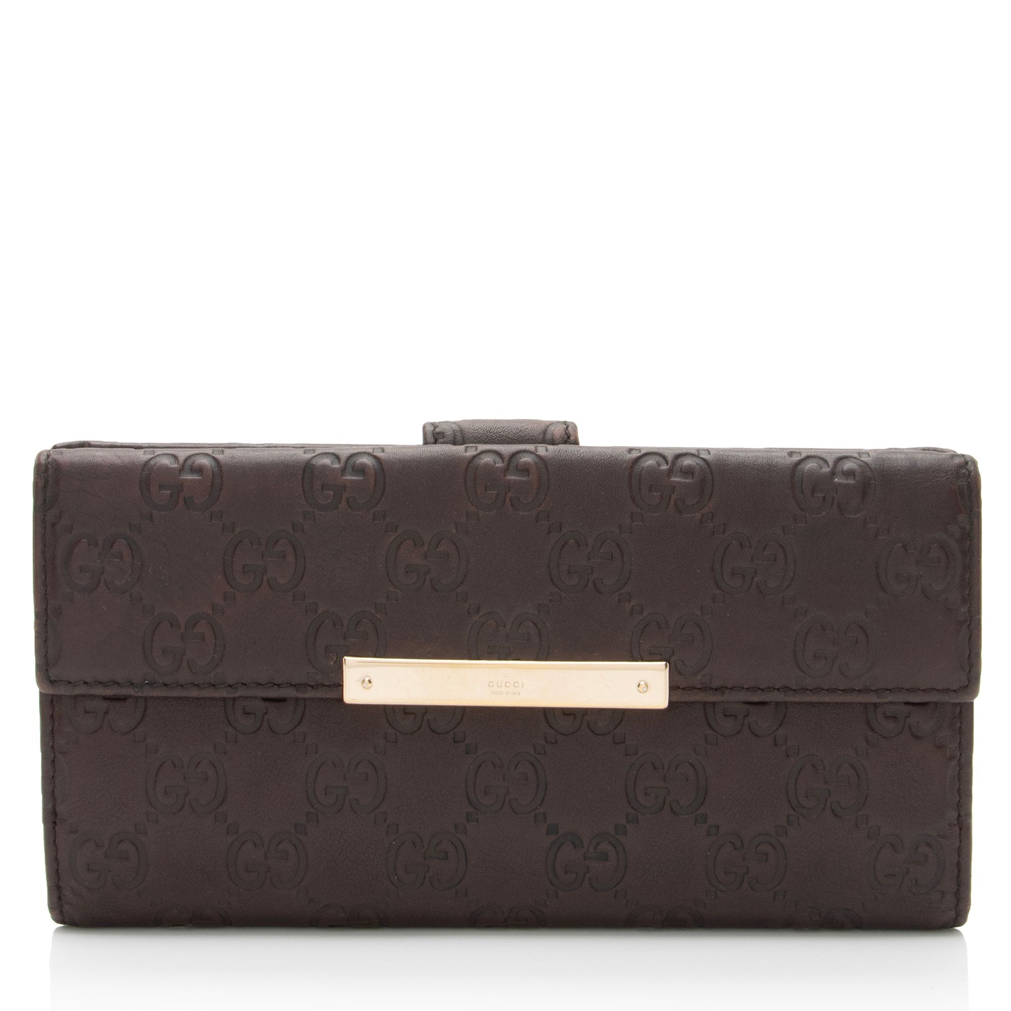 Gucci Guccissima Leather Flap Continental Wallet (SHF-CzGm9w)