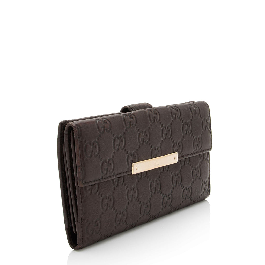 Gucci Guccissima Leather Flap Continental Wallet (SHF-CzGm9w)