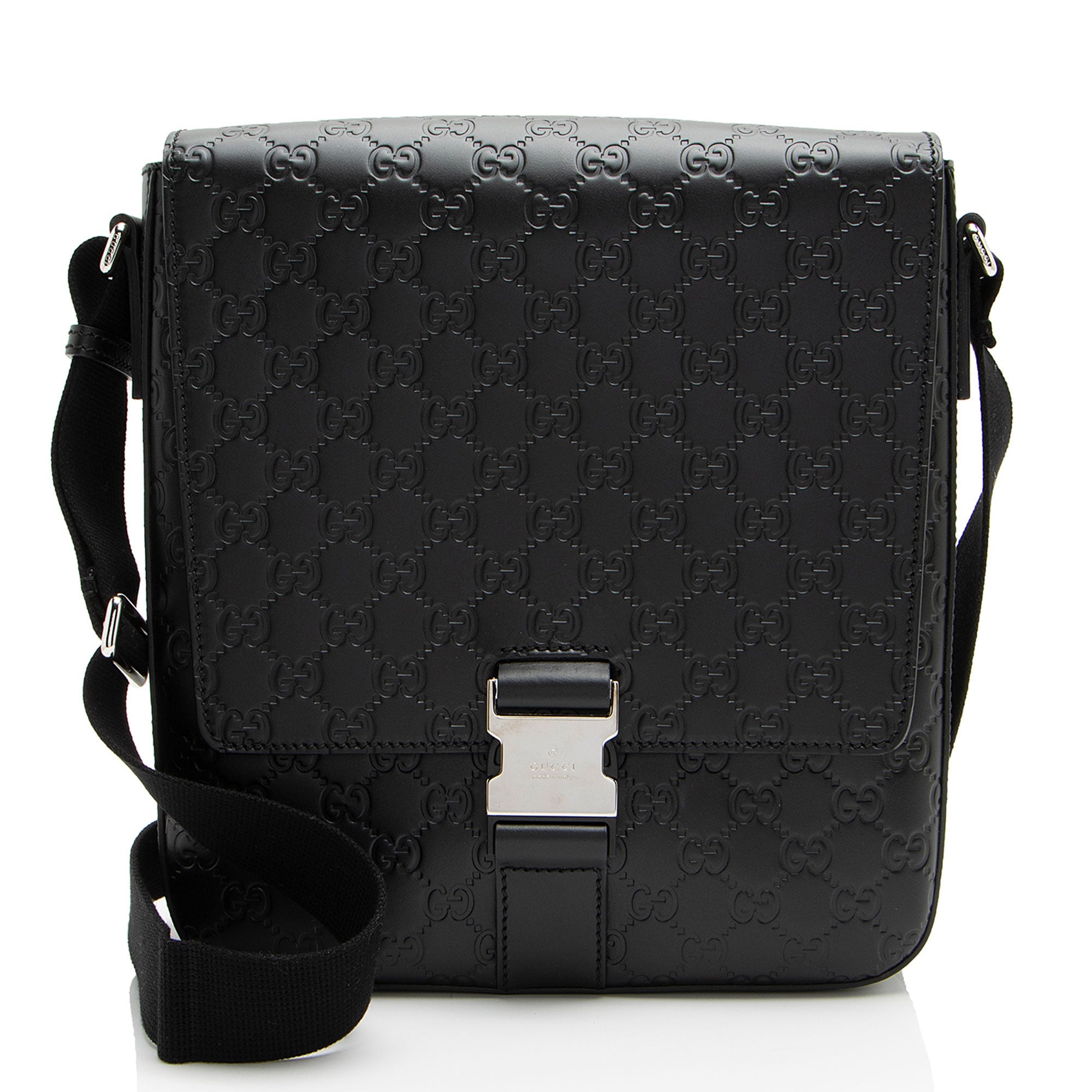 Gucci Guccissima Leather Buckle Messenger (SHF-hZFpSA)