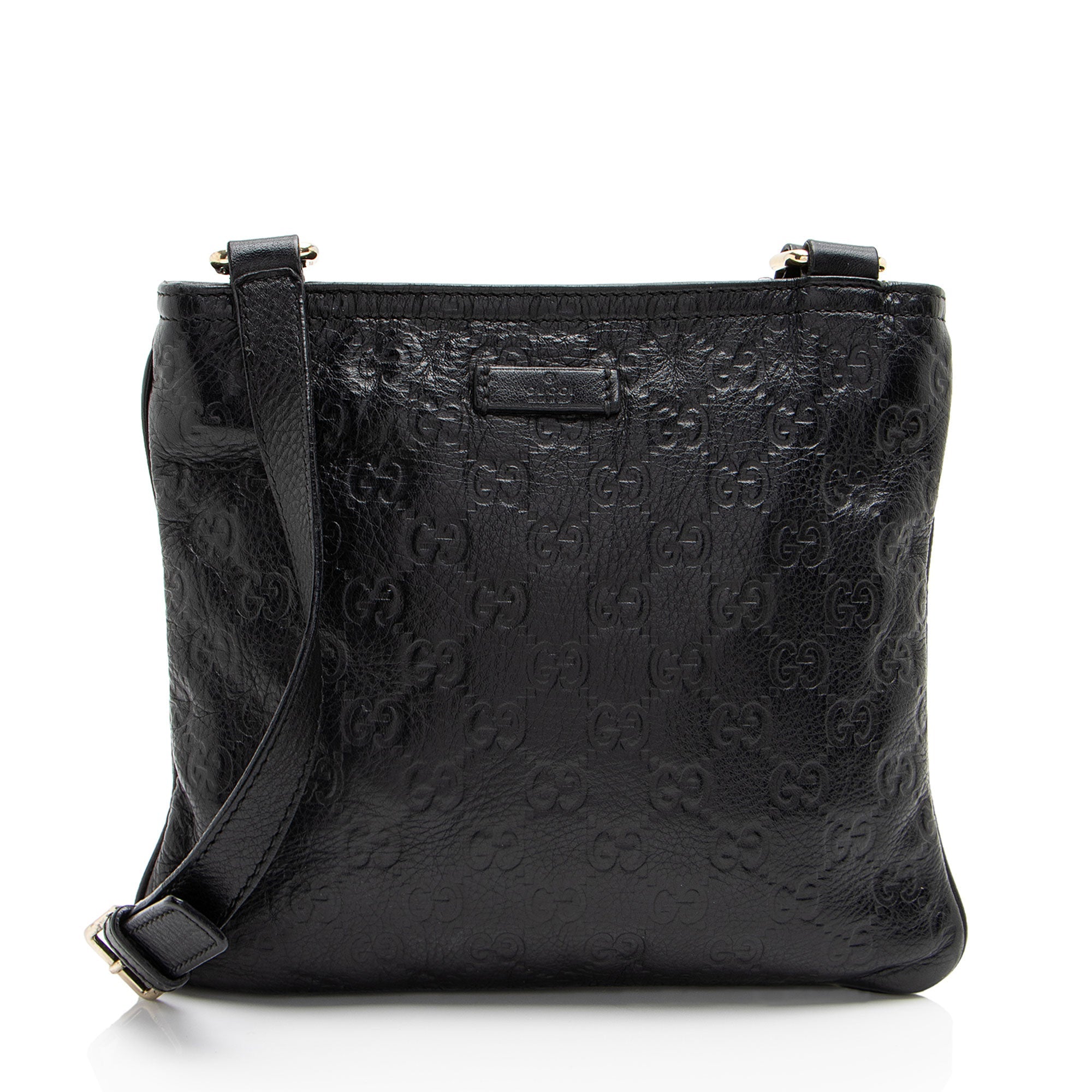 Gucci Guccissima Leather Flat Messenger (SHF-b6Jy3q)
