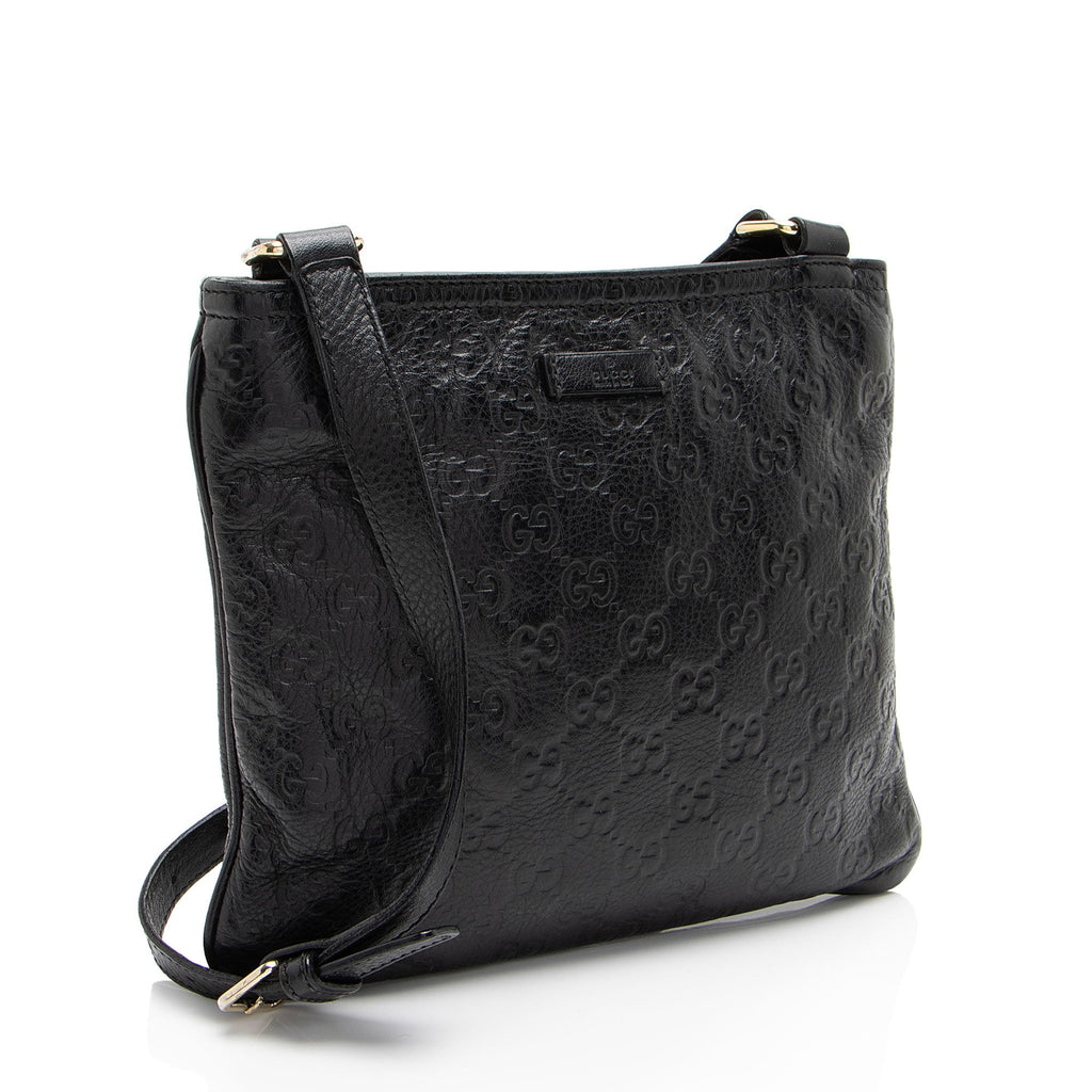 Gucci Guccissima Leather Flat Messenger (SHF-b6Jy3q)