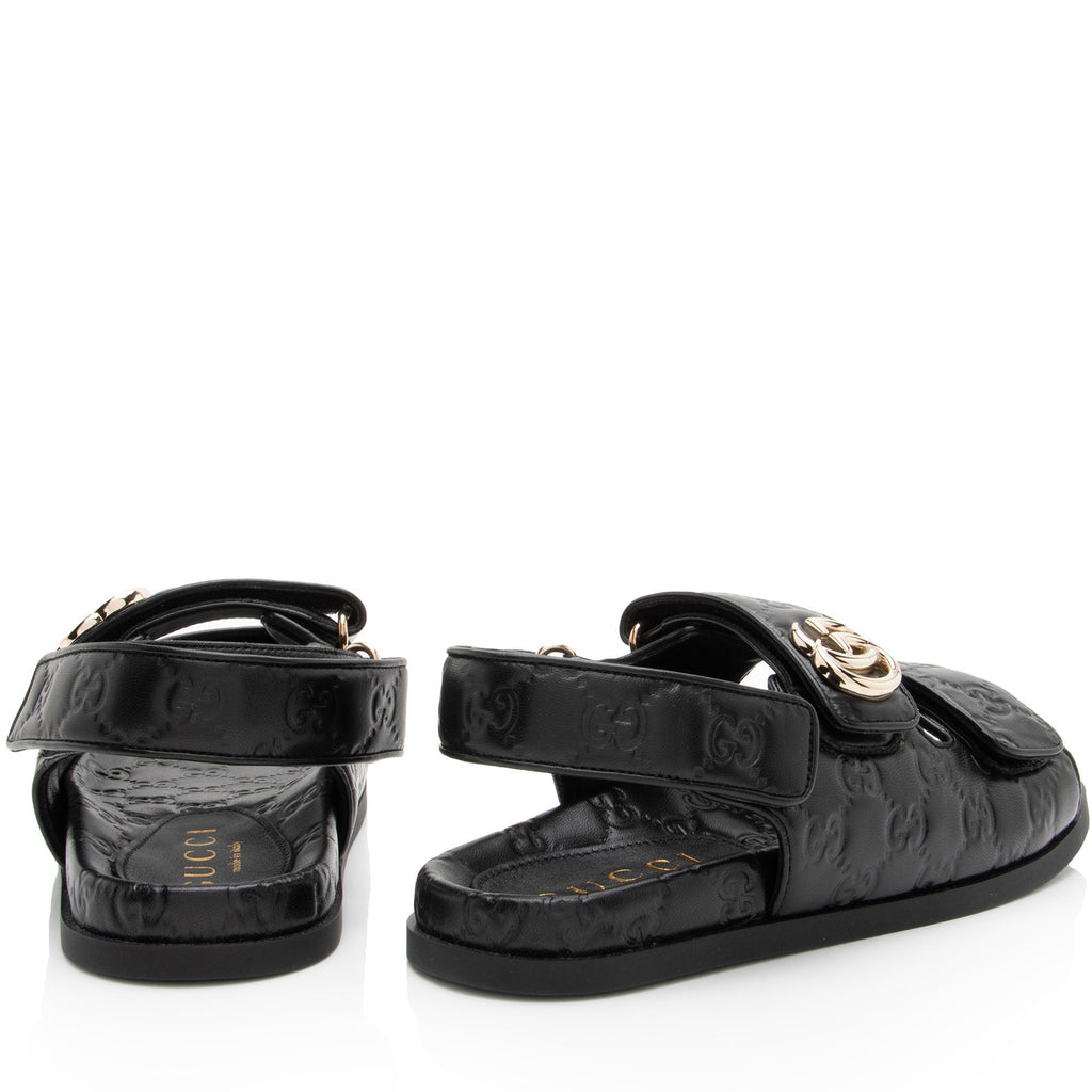 Gucci Guccissima Leather GG Marmont Dad Sandals - Size 7.5 / 37.5