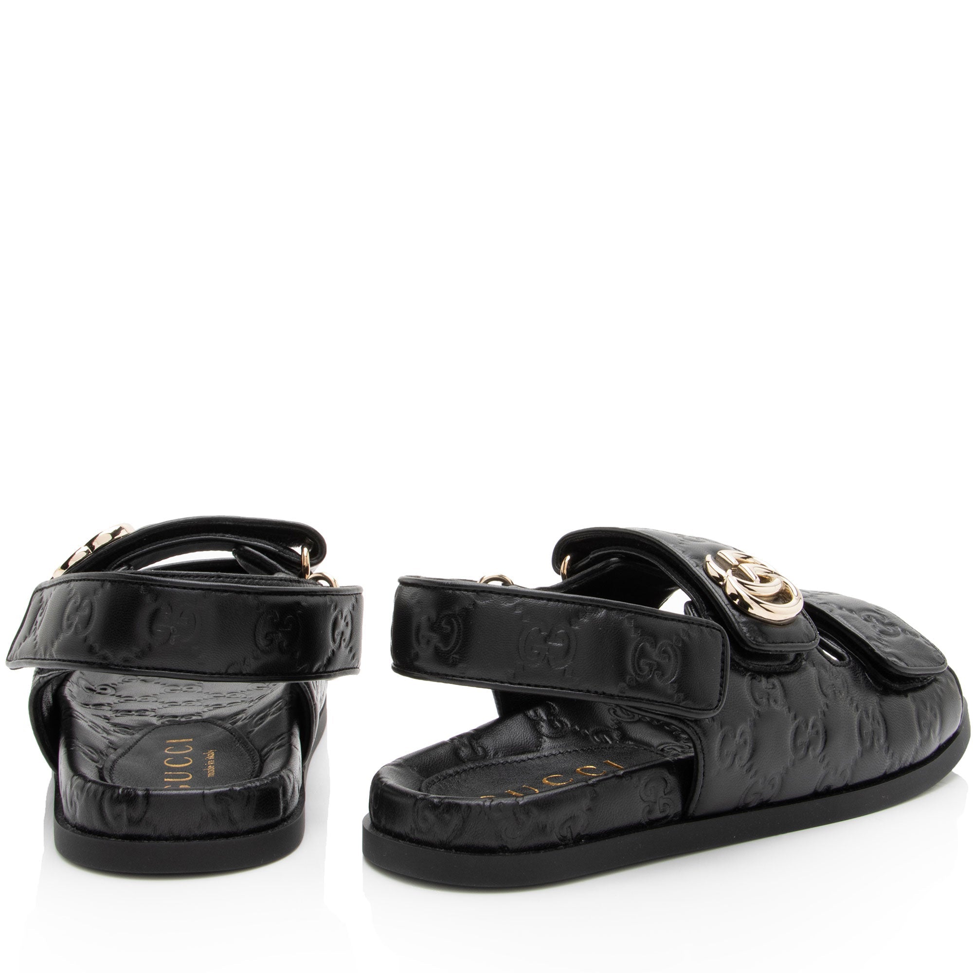 Gucci Guccissima Leather GG Marmont Dad Sandals - Size 7.5 / 37.5