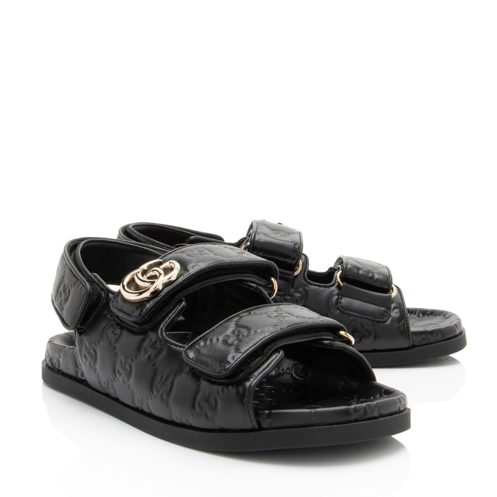 Gucci Guccissima Leather GG Marmont Dad Sandals - Size 7.5 / 37.5