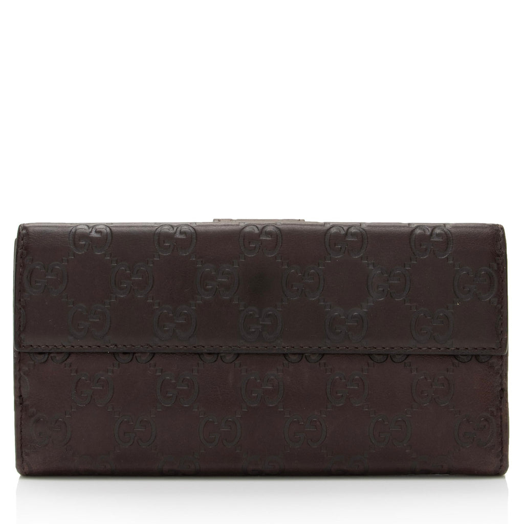 Gucci Guccissima Leather Heart Script Continental Wallet (SHF-oX5I0s)
