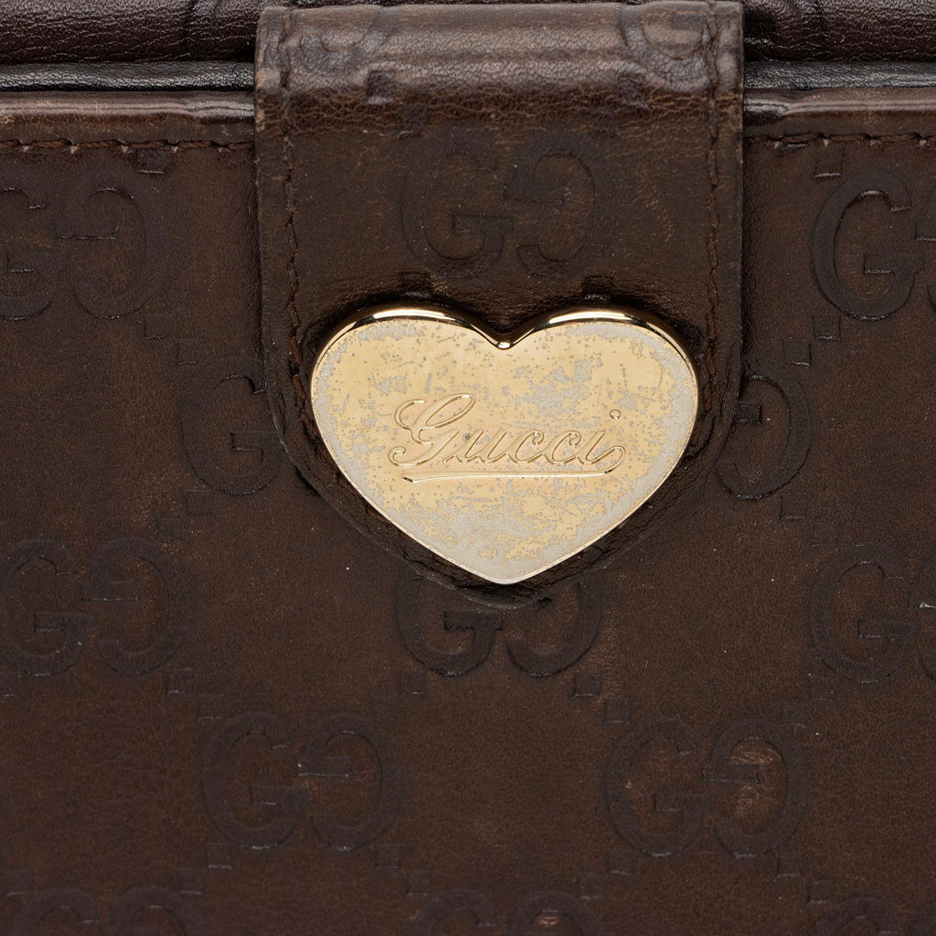 Gucci Guccissima Leather Heart Script Continental Wallet (SHF-oX5I0s)