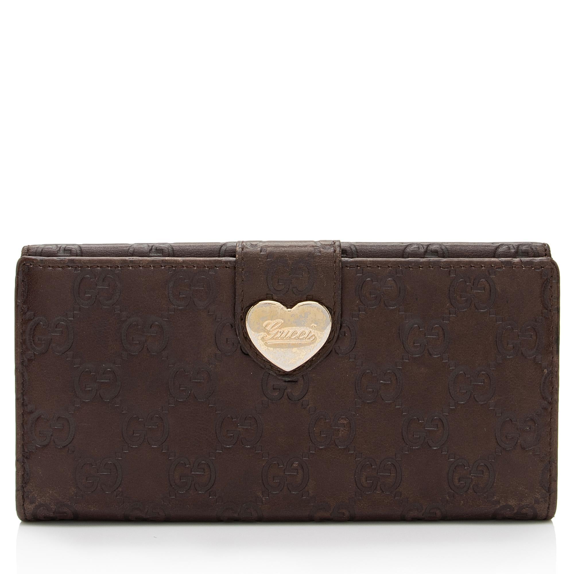Gucci Guccissima Leather Heart Script Continental Wallet (SHF-oX5I0s)