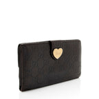 Gucci Guccissima Leather Heart Script Continental Wallet (SHF-RHYBgb)