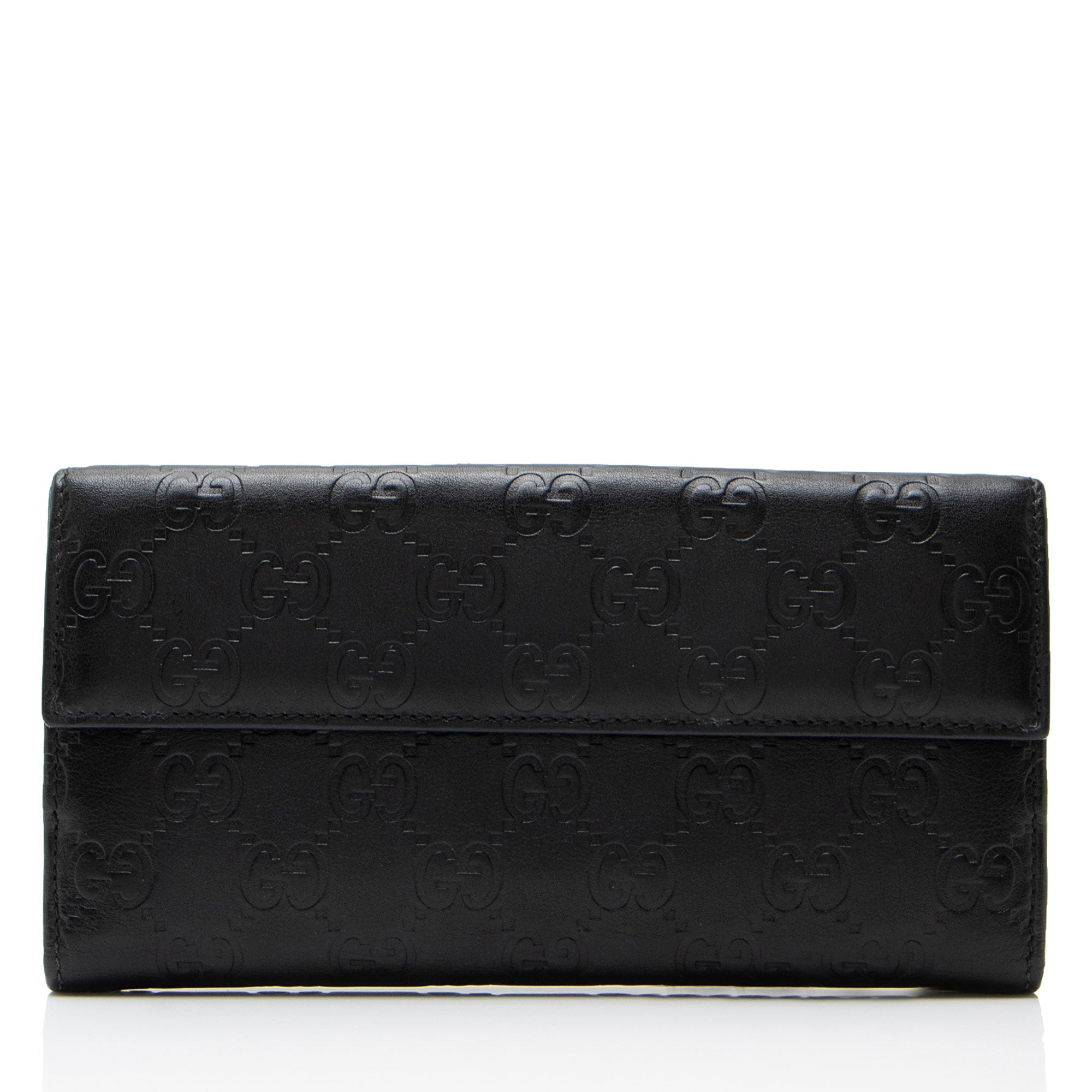 Gucci Guccissima Leather Heart Script Continental Wallet