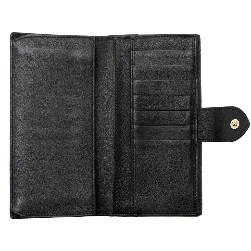 Gucci Guccissima Leather Heart Script Continental Wallet