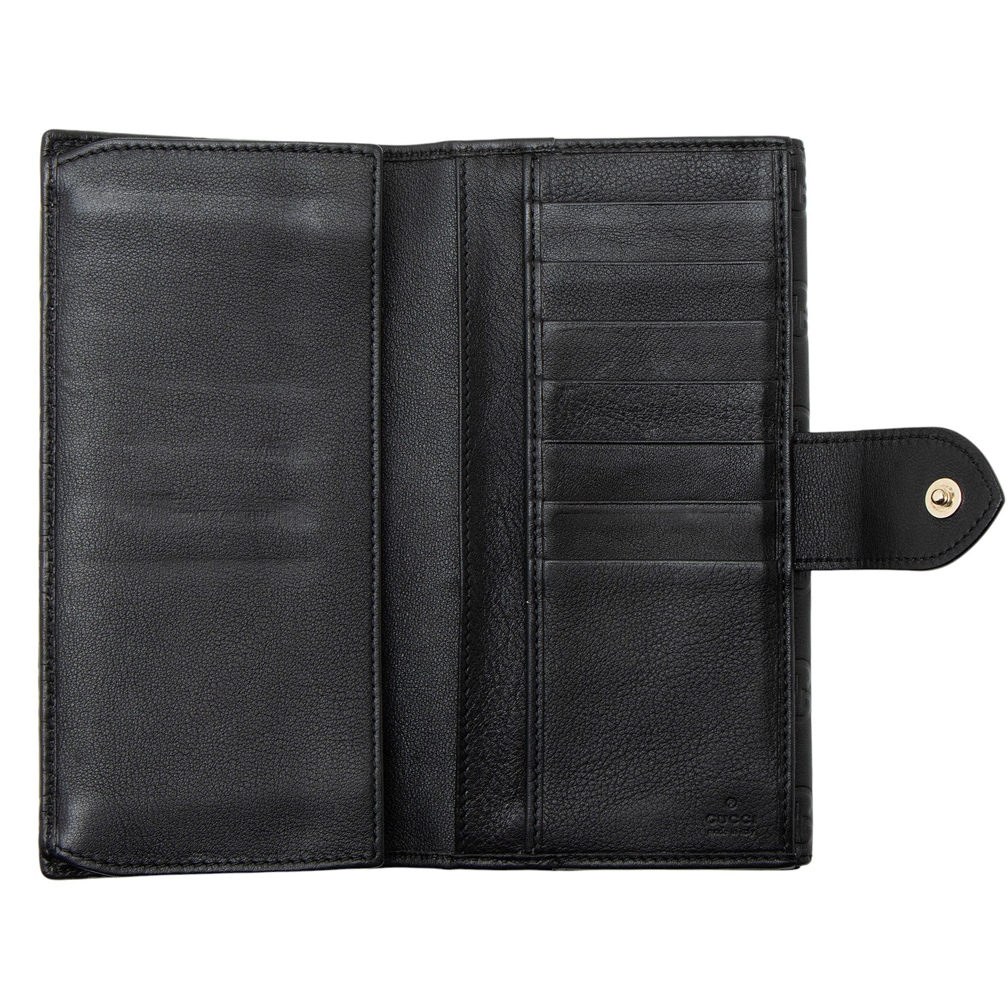 Gucci Guccissima Leather Heart Script Continental Wallet