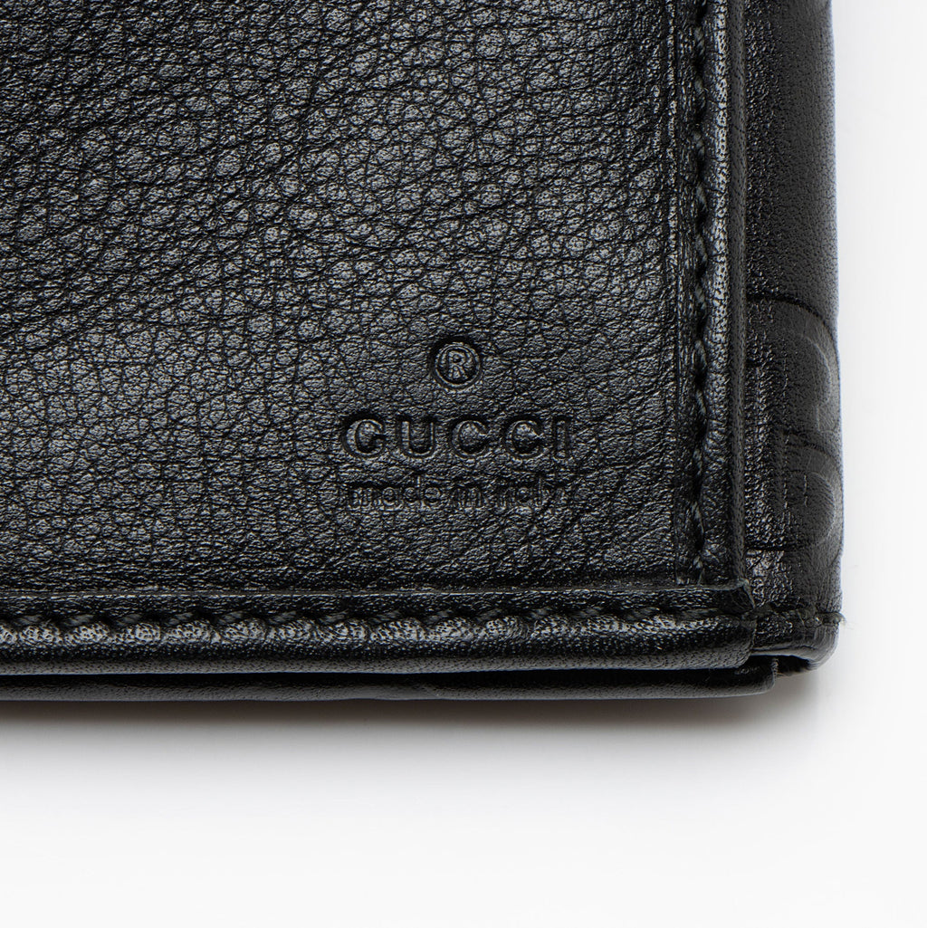 Gucci Guccissima Leather Heart Script Continental Wallet