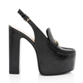 Gucci Guccissima Leather Horsebit Platform Slingback Loafer Pumps - Size 8 / 38