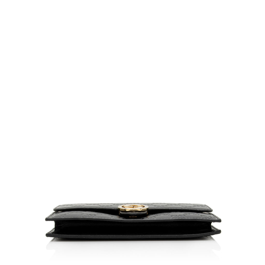 Gucci Guccissima Leather Interlocking G Chain Wallet (SHF-QK9Cxy)