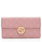 Gucci Guccissima Leather Interlocking G Continental Wallet
