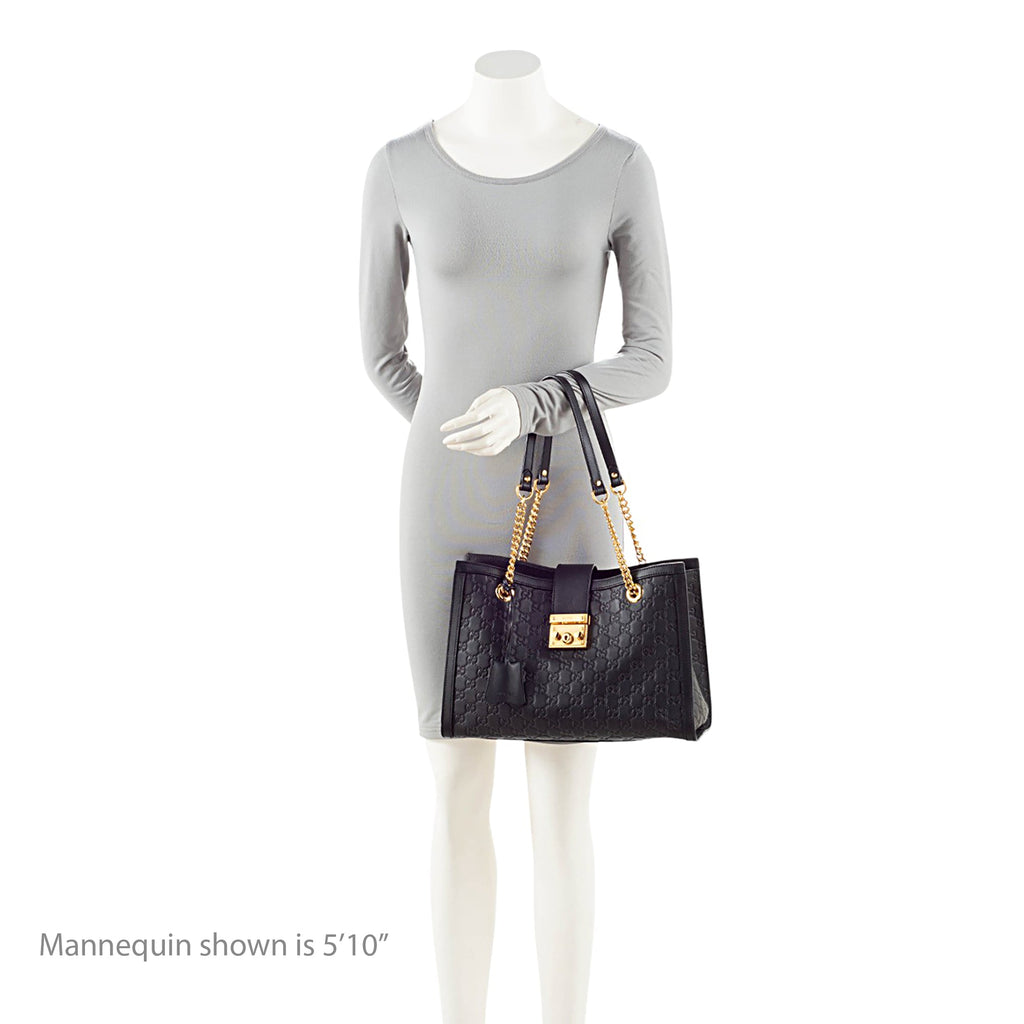Gucci Guccissima Leather Padlock Chain Medium Shoulder Bag