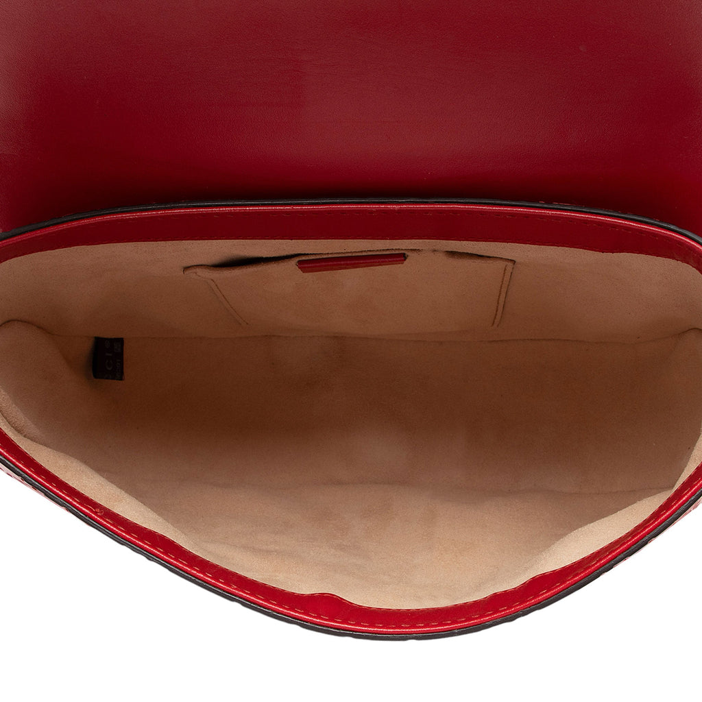 Gucci Guccissima Leather Padlock Saddle Medium Shoulder Bag (SHF-hLwZmE)