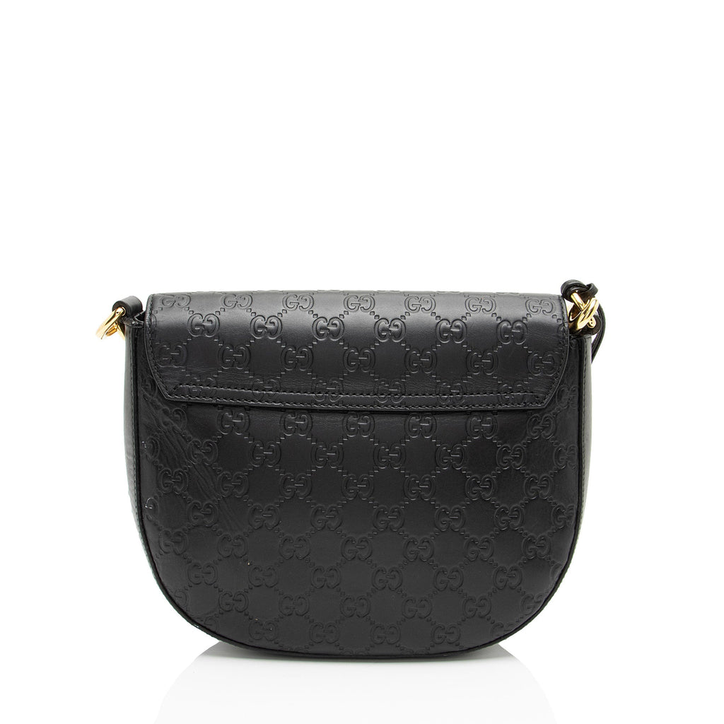 Gucci Guccissima Leather Padlock Saddle Medium Shoulder Bag