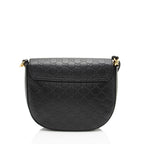 Gucci Guccissima Leather Padlock Saddle Medium Shoulder Bag