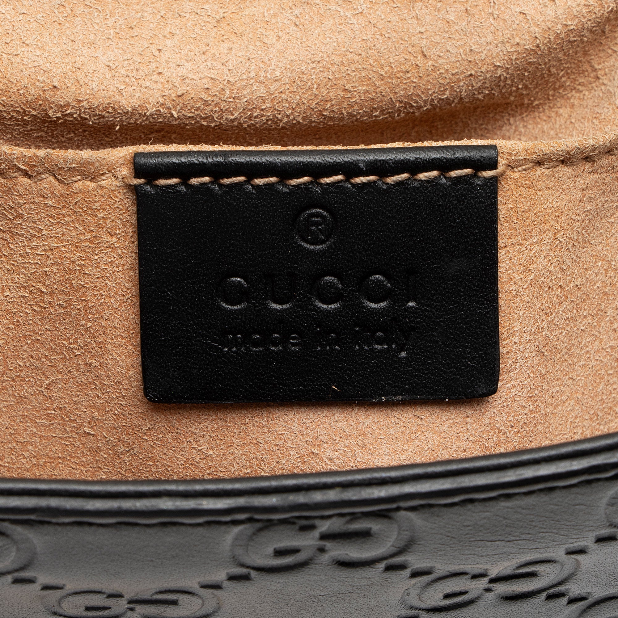 Gucci Guccissima Leather Padlock Saddle Medium Shoulder Bag